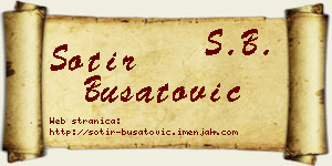 Sotir Bušatović vizit kartica